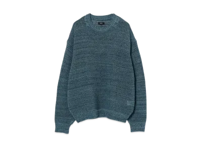BEAMS Heathered Mesh Crew Neck Knit "Navy"