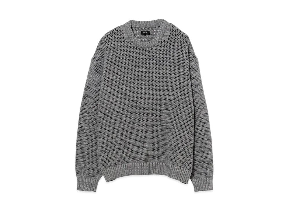 BEAMS Heathered Mesh Crew Neck Knit "Gray"