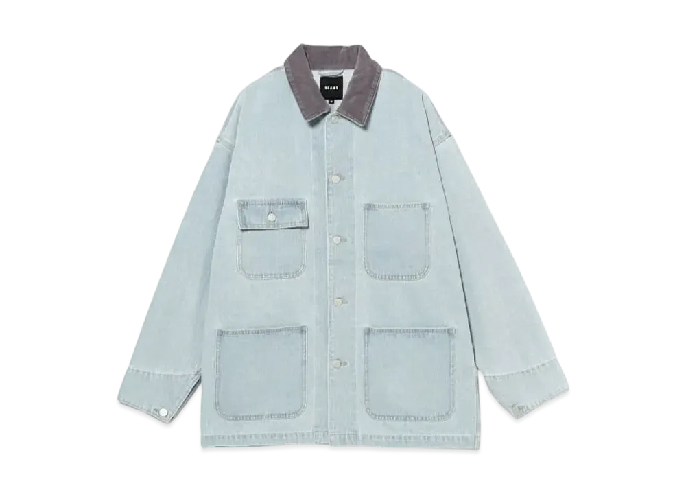 BEAMS Denim Loose Coveralls "IceWash"