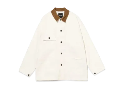 BEAMS Denim Loose Coveralls "White"