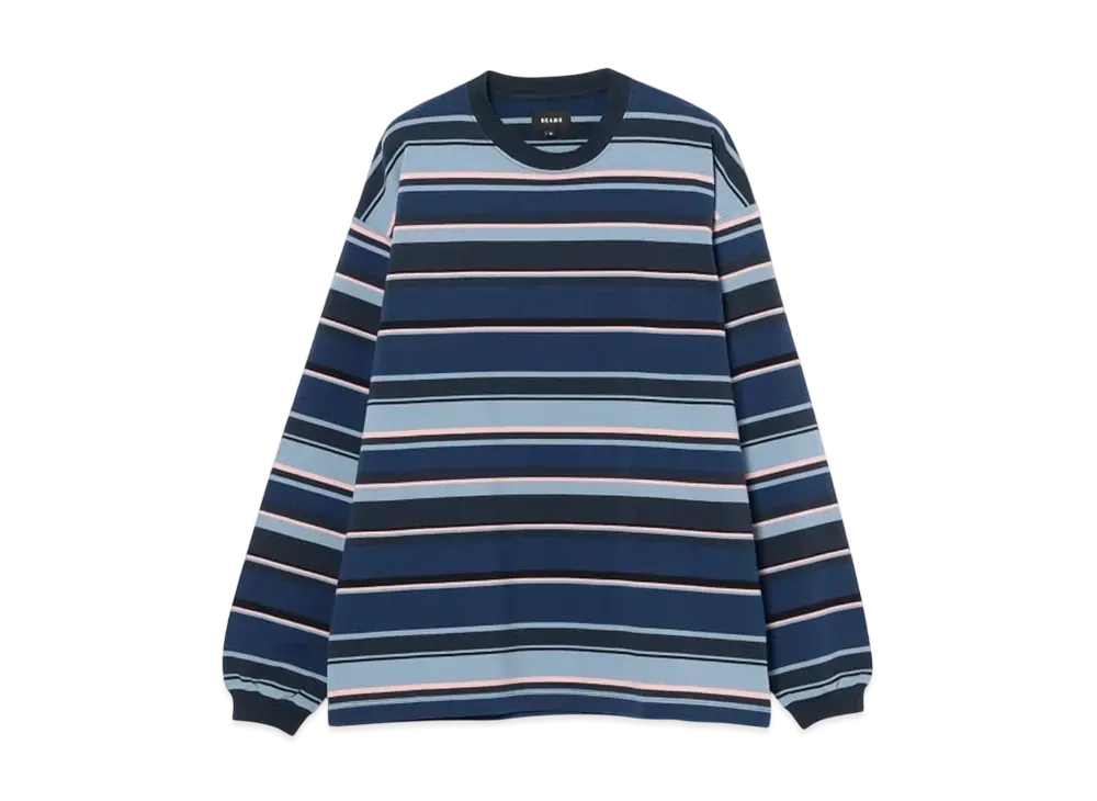 BEAMS Multi-Border Long-Sleeve Tee "Gray"