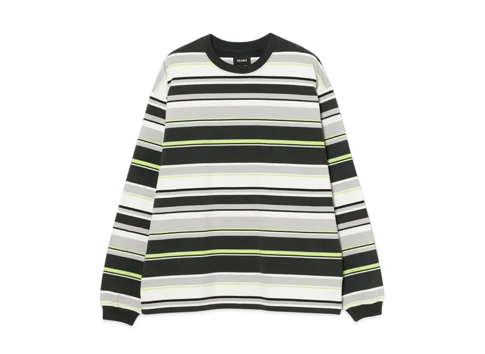 BEAMS Multi-Border Long-Sleeve Tee "Navy"