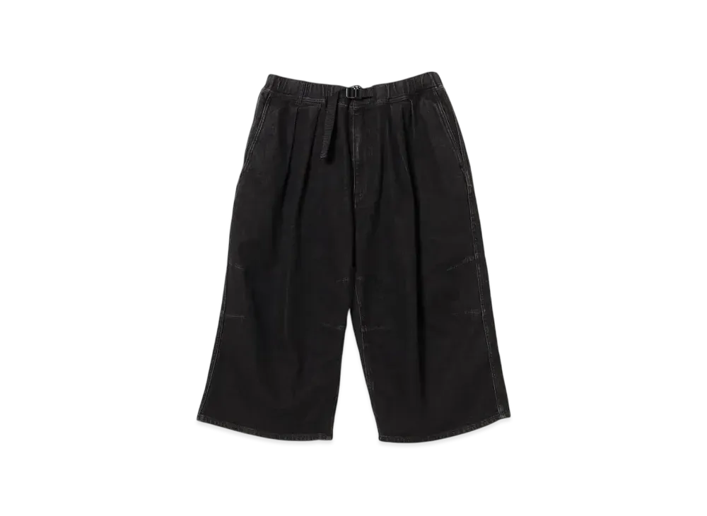BEAMS Quarter-Length Denim Webbing Pants "Black"