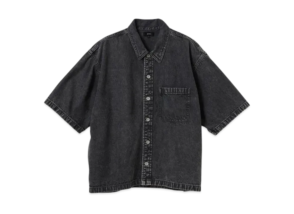 BEAMS Short Denim Shirt "Black"