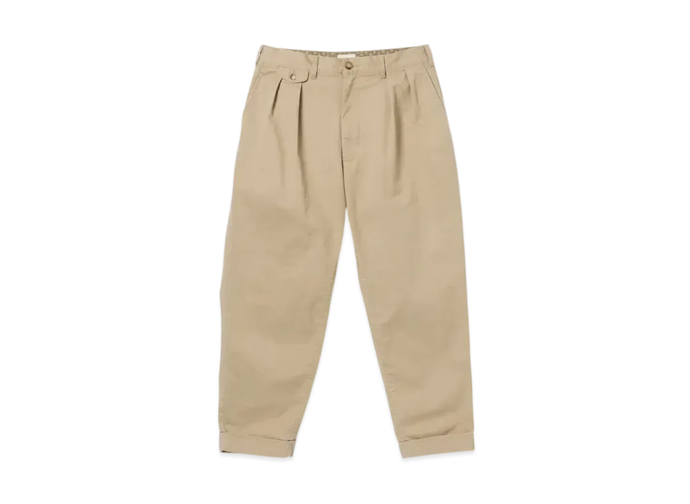BEAMS 2 Pleats Chino "Khaki"