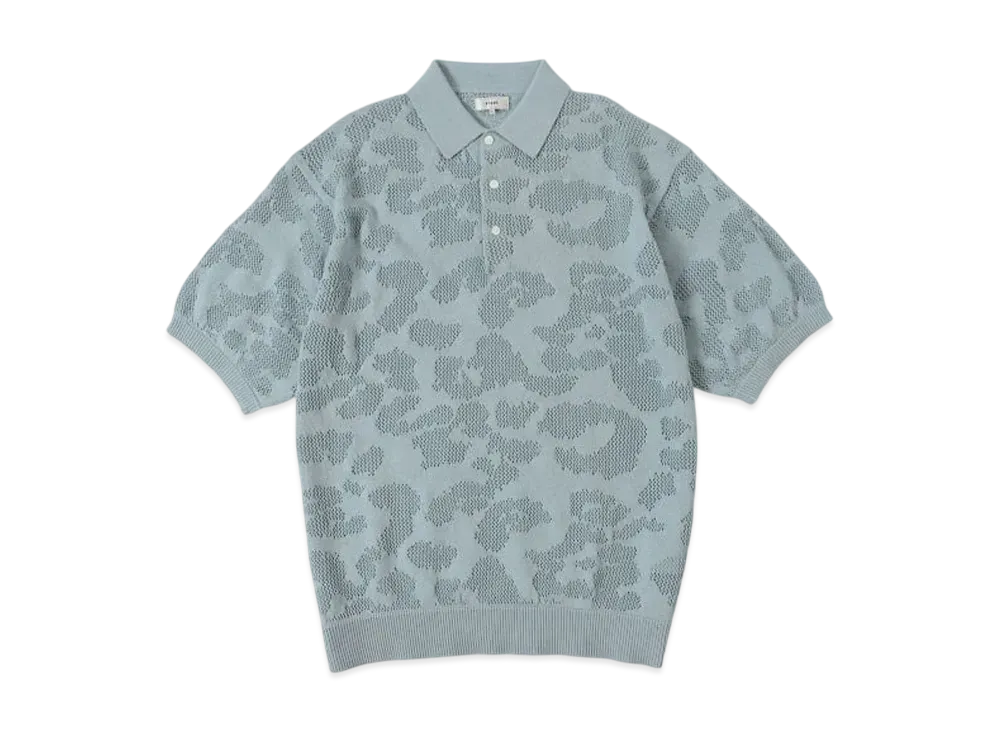 BEAMS 12 Gauge Mesh Polo Shirt "Sax"