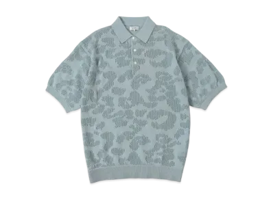 BEAMS 12 Gauge Mesh Polo Shirt "Sax"