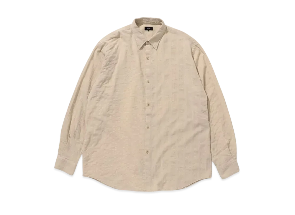 BEAMS Relaxed Fit Crazy Dobby Shirt "Beige"
