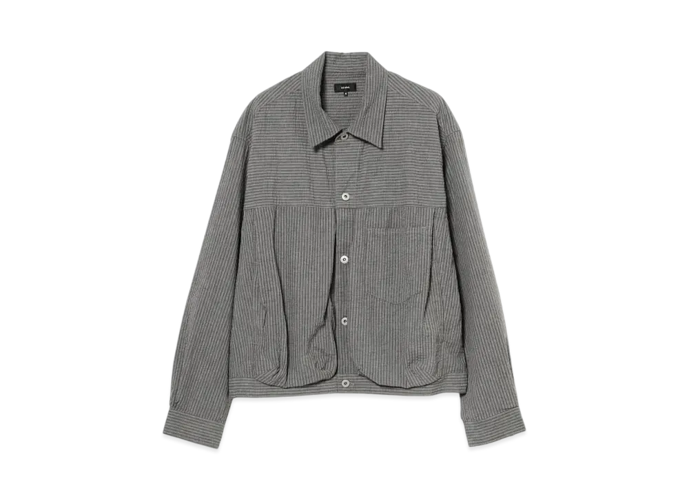 BEAMS Seersucker Balloon G Jacket "ChacoalGray"
