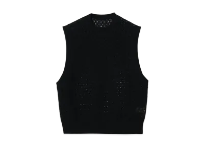 BEAMS Mesh Knit Vest "Black"