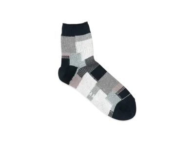 BEAMS Patchwork Quarter Socks "Navy"