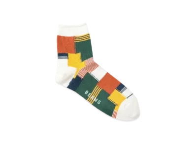 BEAMS Patchwork Quarter Socks "OffWhite"