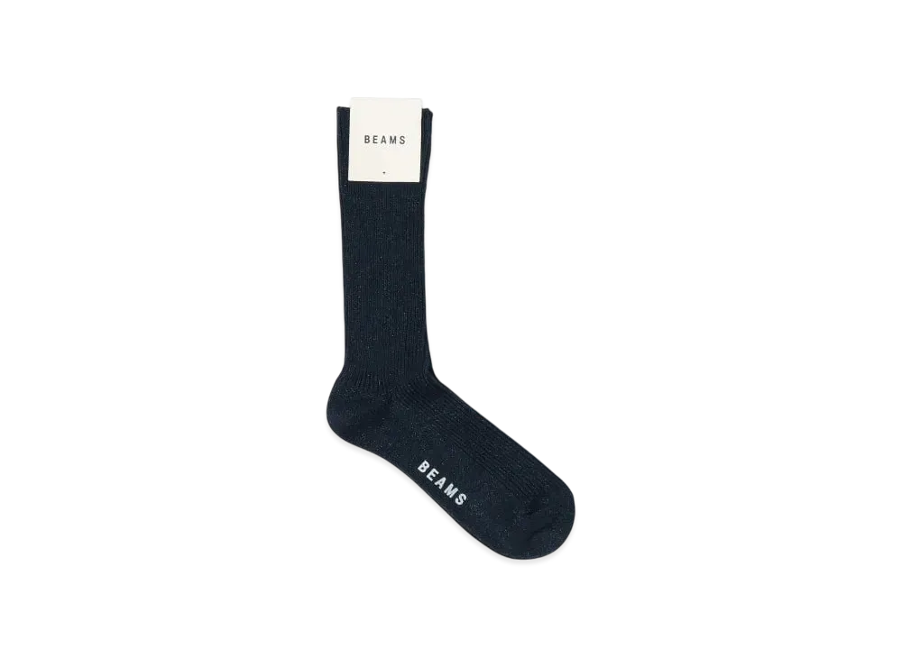 BEAMS Lame Crew Socks "Navy"