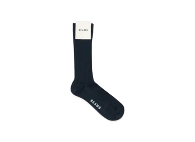 BEAMS Lame Crew Socks "Navy"
