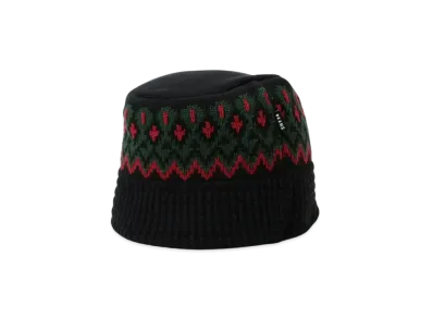 BEAMS Jacquard Knit Bucket Hat "Black"