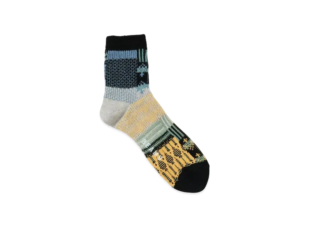 BEAMS Multicolor Lynx Crew Socks "Black"