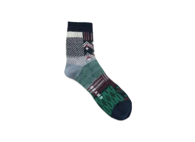BEAMS Multicolor Lynx Crew Socks "Navy"