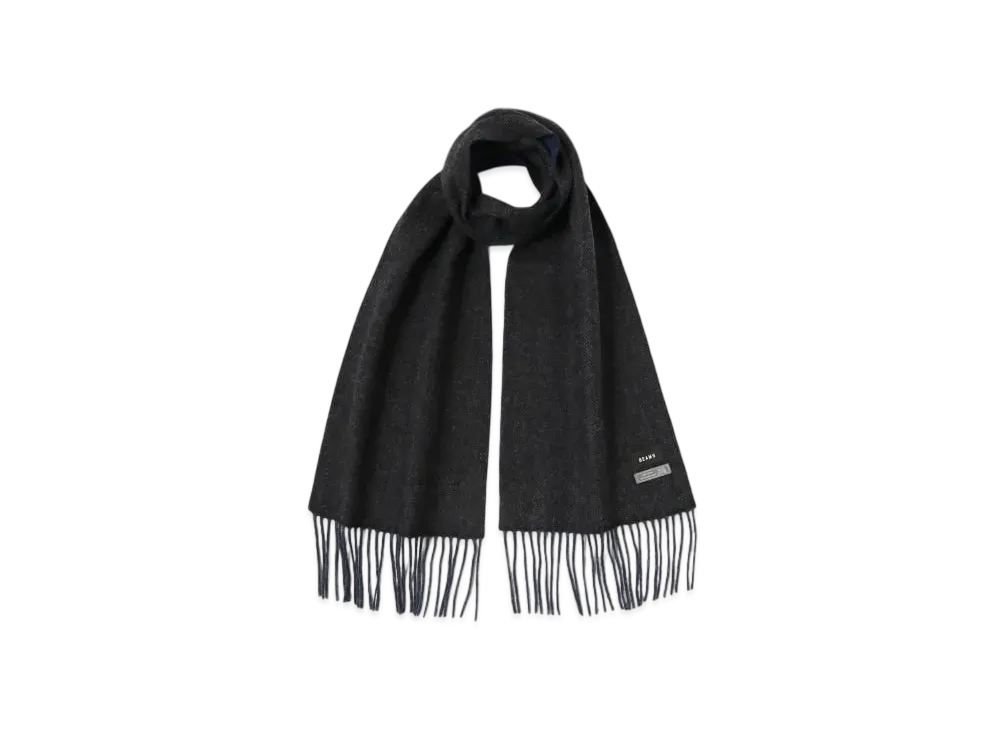 BEAMS Herringbone Reversible Muffler "BlackChacoal"
