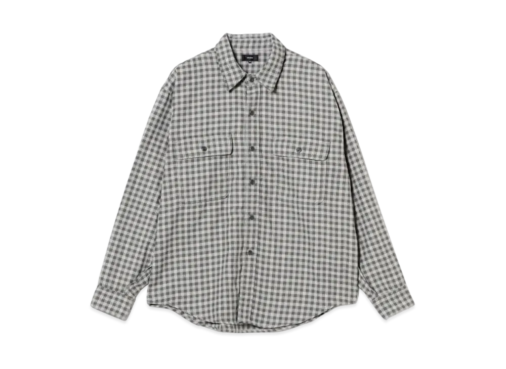 BEAMS Herringbone Check Work Shirt "ChacoalGray"