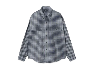 BEAMS Herringbone Check Work Shirt "Navy"