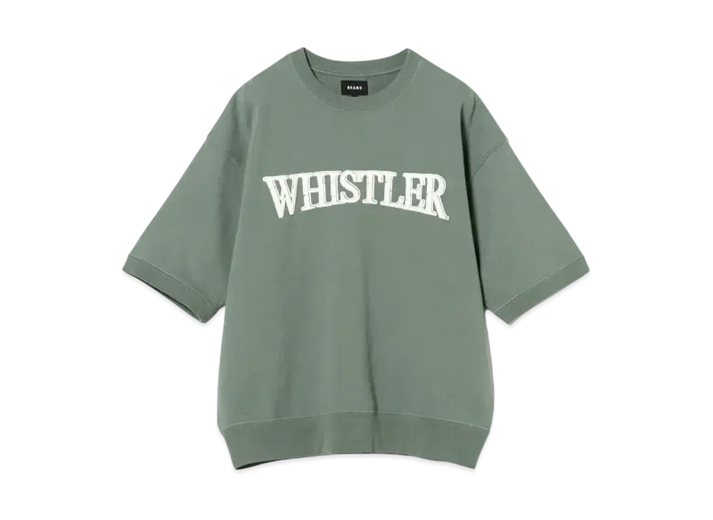 BEAMS Overdyed Print Half-Sleeve Sweatshirts "Green"