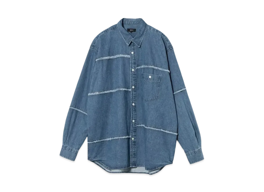 BEAMS Cut-Off Denim Work Shirt "Indigo"