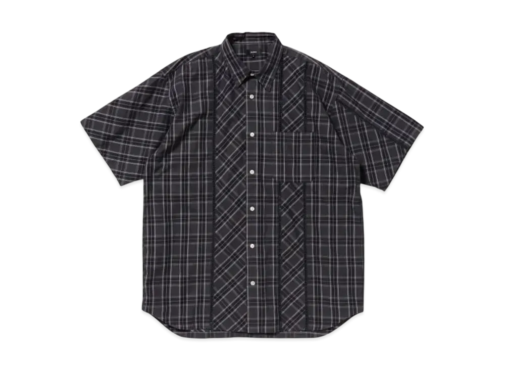 BEAMS Lace Tartan Check Shirt "Gray"
