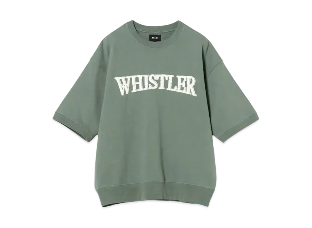 BEAMS Overdyed Print Half-Sleeve Sweatshirts "Green"