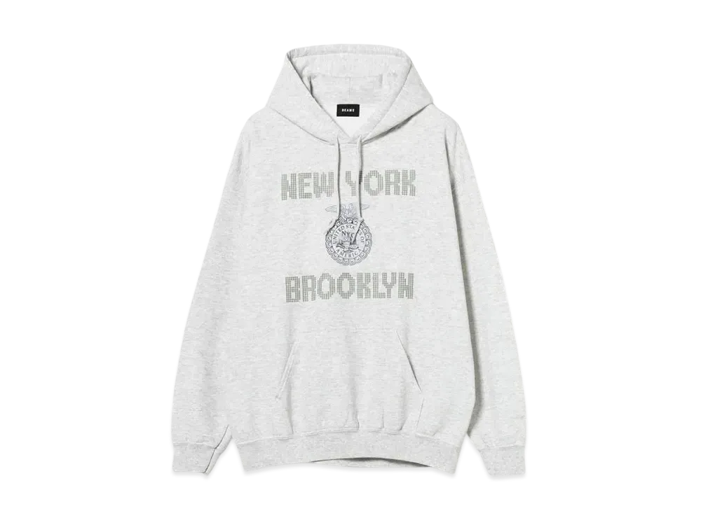 BEAMS Studs Print Hoodie "Ash"