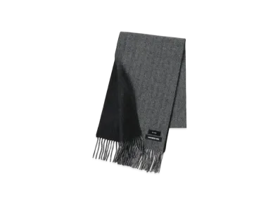 BEAMS Cashmere Reversible Scarf "Heringbone/Black"