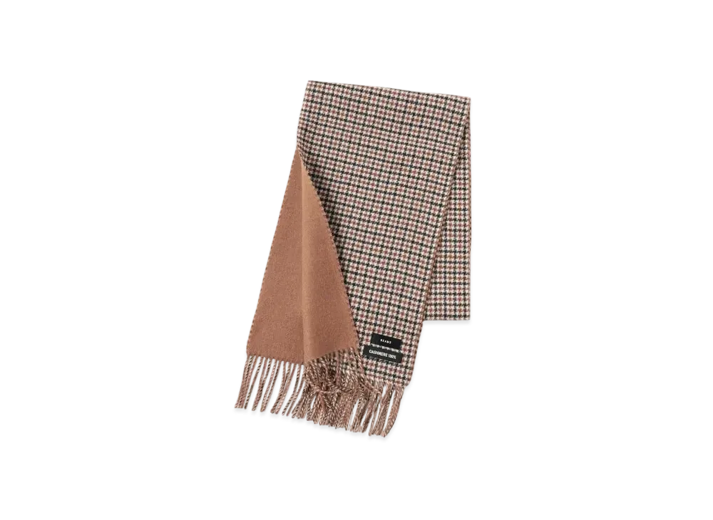 BEAMS Cashmere Reversible Scarf "Gunclub/Camel"