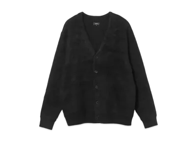 BEAMS 7 Gauge Solid Shaggy Cardigan "Black"
