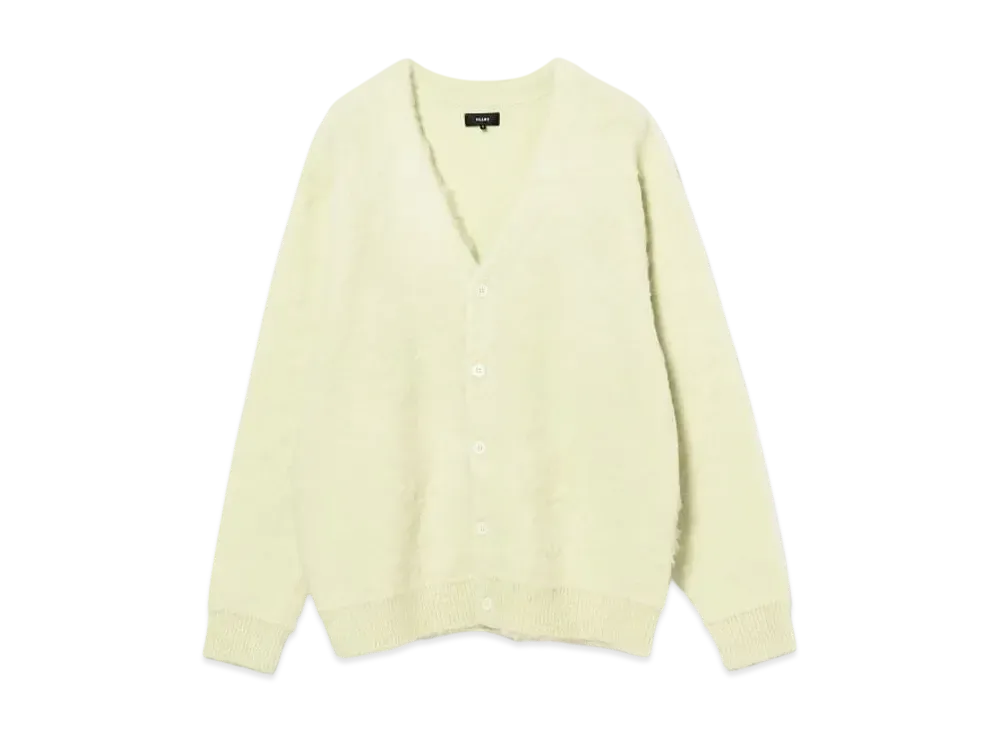 BEAMS 7 Gauge Solid Shaggy Cardigan "MintGreen"