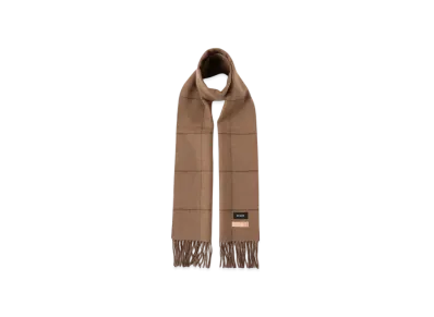 BEAMS Reversible Window Pen Check Cashmere Scarf "Brown"