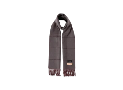 BEAMS Reversible Window Pen Check Cashmere Scarf "Gray"