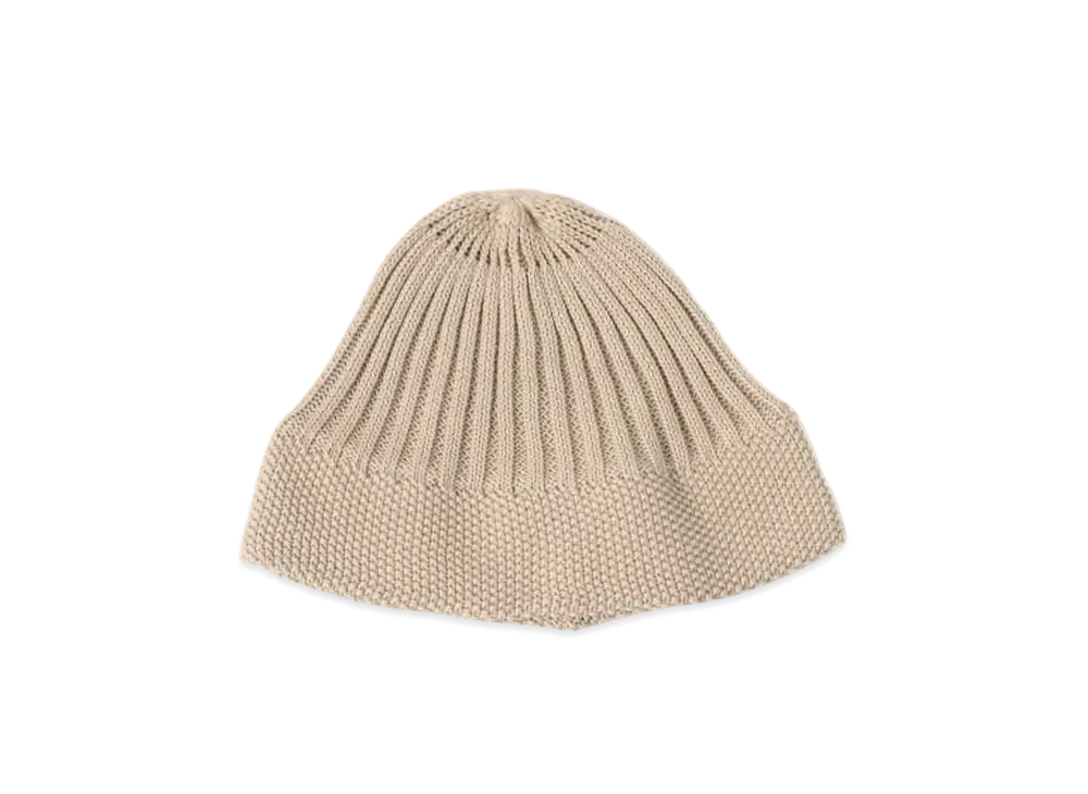 BEAMS Cotton Ribbed Watch Cap "Beige"
