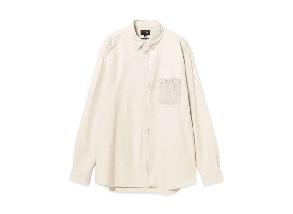 BEAMS Knit Pocket Mini Button Down Shirt "OffWhite"
