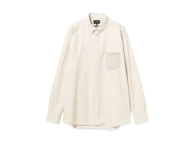 BEAMS Knit Pocket Mini Button Down Shirt "OffWhite"