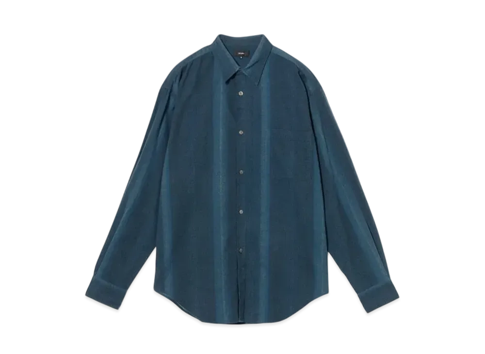 BEAMS Fade Striped Print Shirt "Blue"