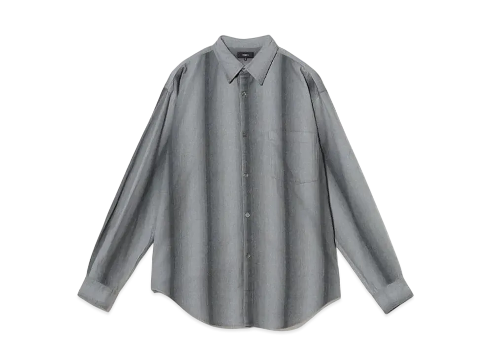 BEAMS Fade Striped Print Shirt "Black"