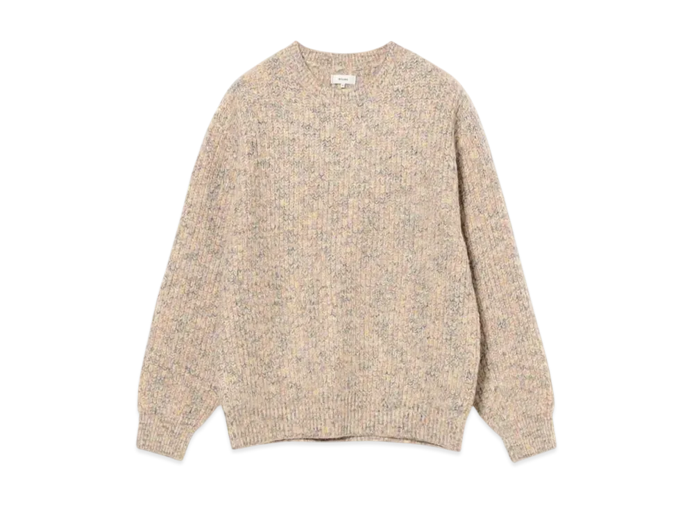 BEAMS 5 Gauge Shaggy Crew Neck Knit "Natural"
