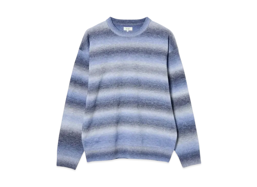 BEAMS Fade Border Crew Neck Knit "Purple"