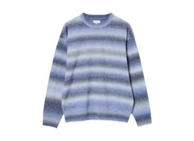 BEAMS Fade Border Crew Neck Knit "Purple"