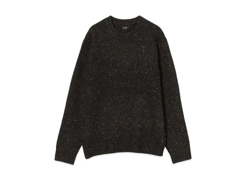 BEAMS 3 Gauge Collar Neck Crew Neck Knit 24FW "Balck"