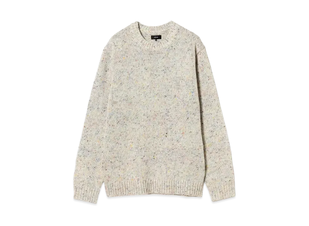 BEAMS 3 Gauge Collar Neck Crew Neck Knit 24FW "Natural"