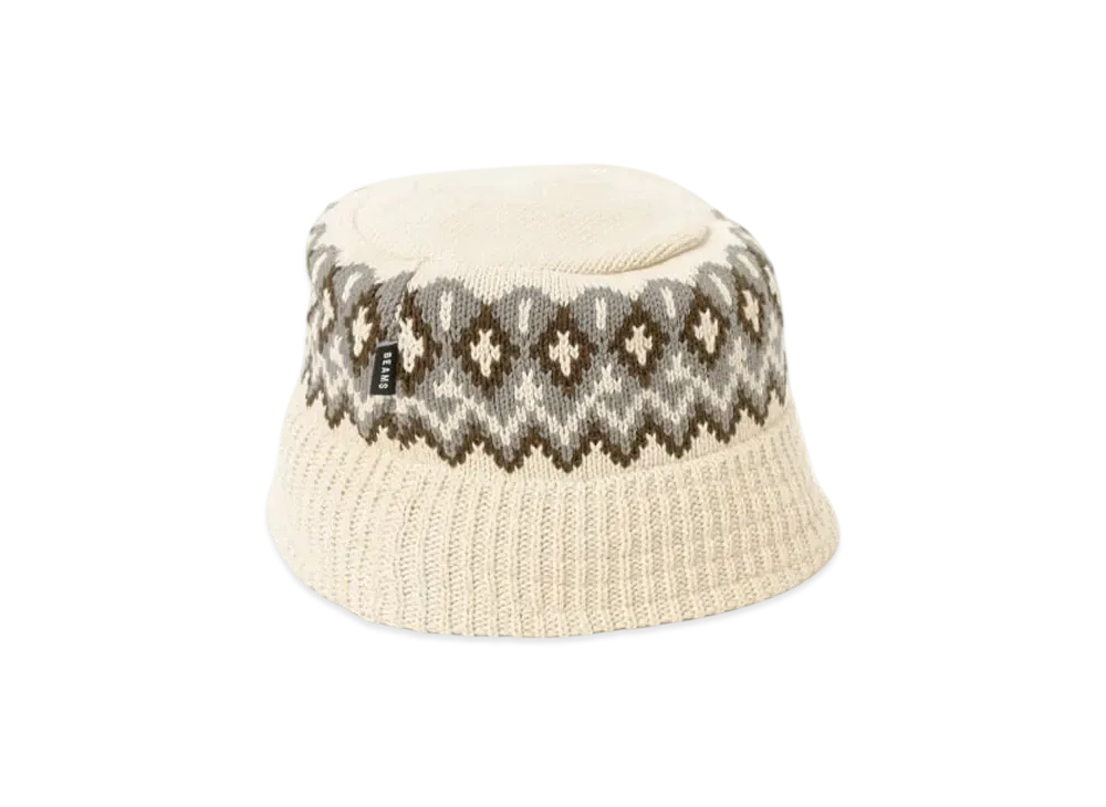 BEAMS Jacquard Knit Bucket Hat "OffWhite"