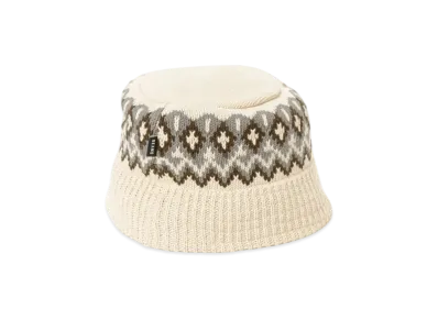 BEAMS Jacquard Knit Bucket Hat "OffWhite"