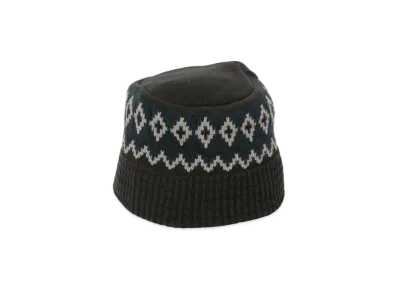 BEAMS Jacquard Knit Bucket Hat "Black"