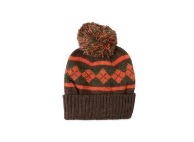 BEAMS Argyle Pom Pom Watch Cap "Brown"