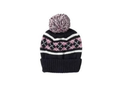 BEAMS Argyle Pom Pom Watch Cap "Navy"